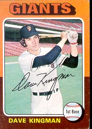 1975 Topps Baseball Cards      156     Dave Kingman